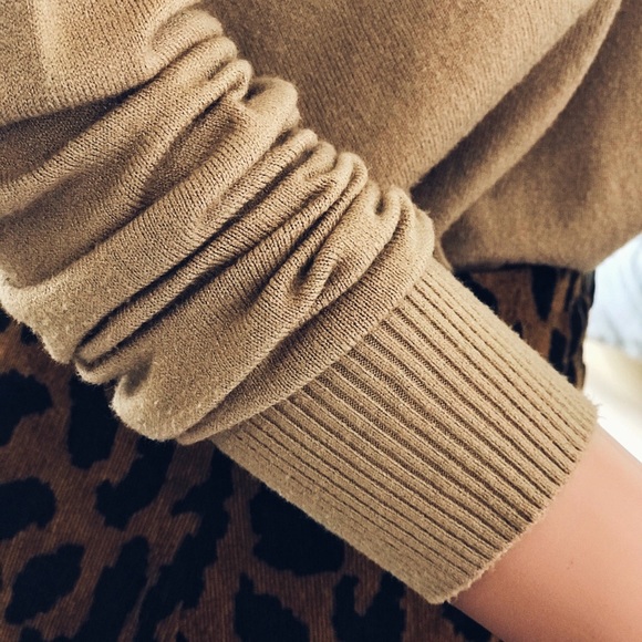 The Softest Rayon V-Neck Camel Knit Sweater - Picture 5 of 7